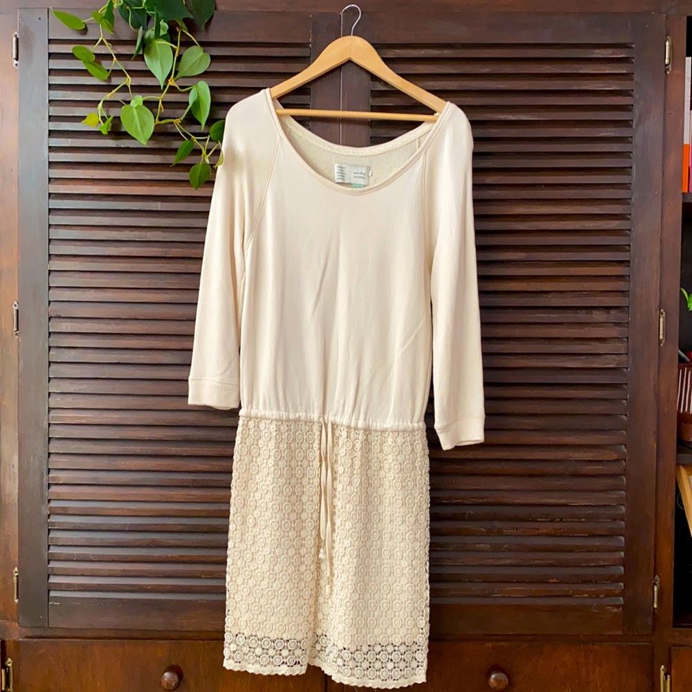 Anthropologie cream dress